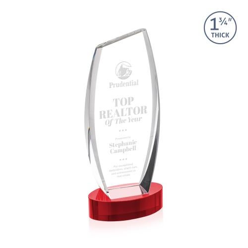 Recognition Awards - Crystal Awards - Colorado Award on Base - Red