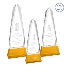 Cheswick Award on Entwhistle Base - Amber - Glass Awards