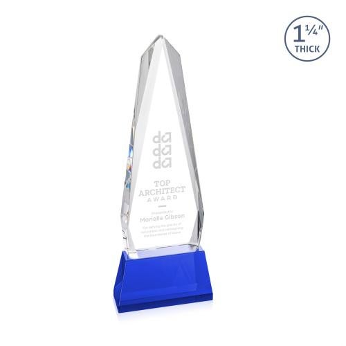 Recognition Awards - Crystal Awards - Cheswick Award on Entwhistle Base - Blue