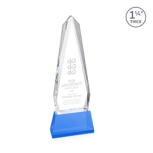 Recognition Awards - Crystal Awards - Cheswick Award on Entwhistle Base - Sky Blue
