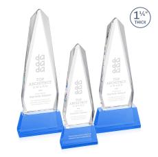 Cheswick Award on Entwhistle Base - Sky Blue - Blue Crystal Awards