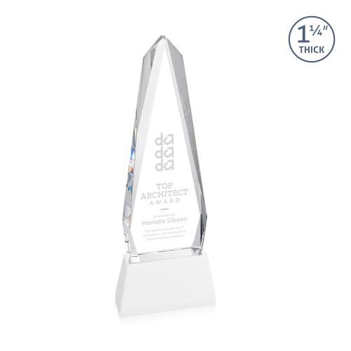 Recognition Awards - Crystal Awards - Cheswick Award on Entwhistle Base - White