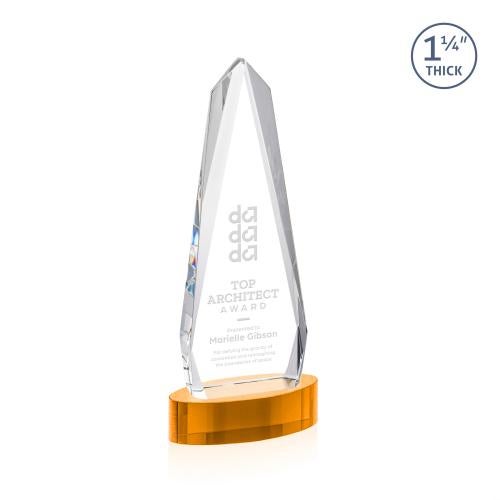 Recognition Awards - Crystal Awards - Cheswick Award on Alberton Base - Amber