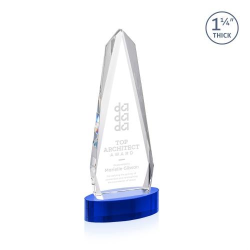 Recognition Awards - Crystal Awards - Cheswick Award on Alberton Base - Blue