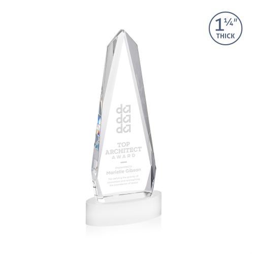 Recognition Awards - Crystal Awards - Cheswick Award on Alberton Base - White