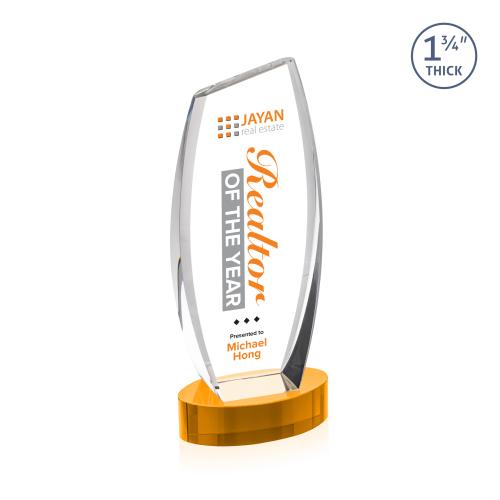 Recognition Awards - Crystal Awards - Colorado VividPrint&trade; Award on Base - Amber