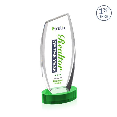 Recognition Awards - Crystal Awards - Colorado VividPrint&trade; Award on Base - Green