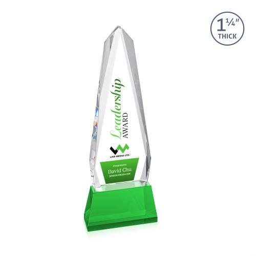 Recognition Awards - Crystal Awards - Cheswick VividPrint&trade; Award on Entwhistle Base - Green