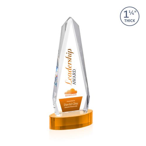Recognition Awards - Crystal Awards - Cheswick VividPrint&trade; Award on Alberton Base - Amber