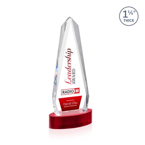 Recognition Awards - Crystal Awards - Cheswick VividPrint&trade; Award on Alberton Base - Red