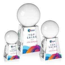 Crystal Ball VividPrint Award on Tall Base - Over $150