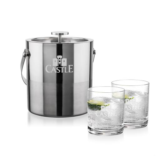 Corporate Gifts - Barware - Barware Gift Sets - Catania Ice Bucket & Waldorf On-the-Rocks Set