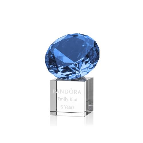 Recognition Awards - Crystal Awards - Gemstone Award on Cube - Sapphire