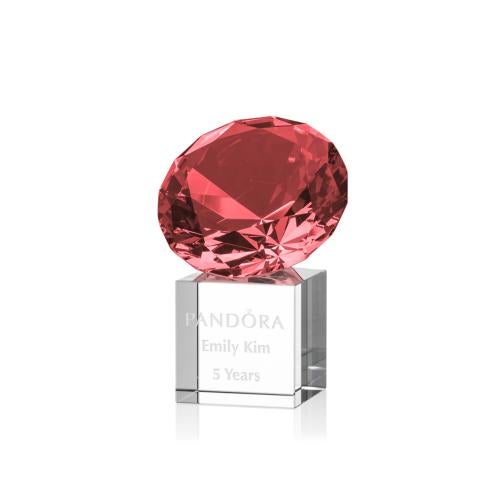 Recognition Awards - Crystal Awards - Gemstone Award on Cube - Ruby