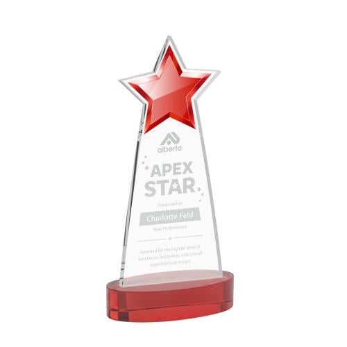 Recognition Awards - Crystal Awards - Starlite Award on Alberton Base - Red