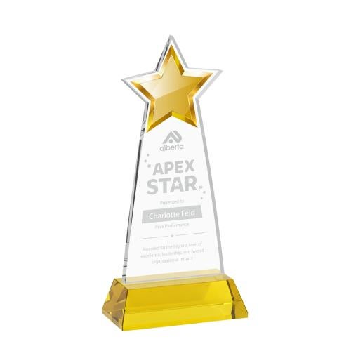 Recognition Awards - Crystal Awards - Starlite Award on Hartford Base - Gold