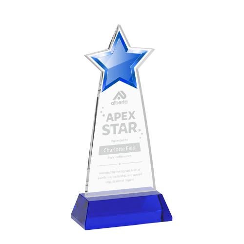 Recognition Awards - Crystal Awards - Starlite Award on Hartford Base - Blue