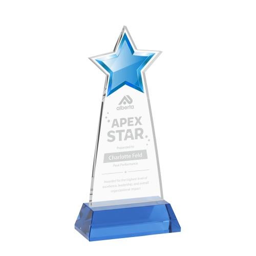 Recognition Awards - Crystal Awards - Starlite Award on Hartford Base - Sky Blue