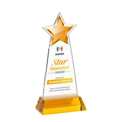Recognition Awards - Crystal Awards - Starlite VividPrint&trade; Award on Hartford Base - Amber