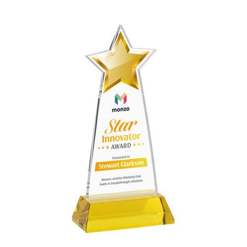 Recognition Awards - Crystal Awards - Starlite VividPrint&trade; Award on Hartford Base - Gold