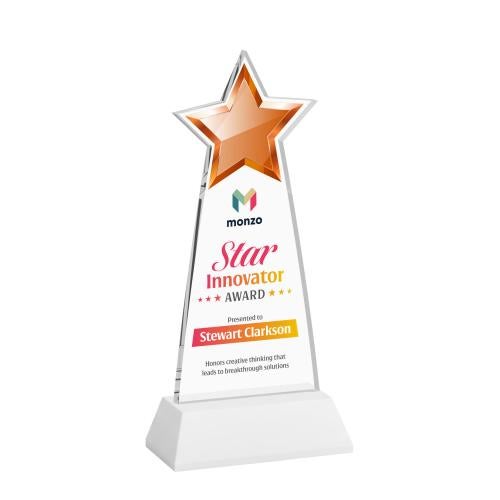 Recognition Awards - Crystal Awards - Starlite VividPrint&trade; Award on Hartford Base - White