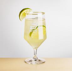 Tucson Gold Rim Cocktail - Deep Etch - Martini Glasses