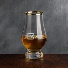 Lismore Gold Rim Whiskey Taster - Deep Etch - Barware