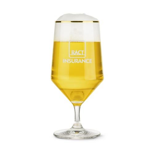 Corporate Gifts - Barware - Beer Steins and Pilsners - Tucson Gold Rim Beer  - Deep Etch