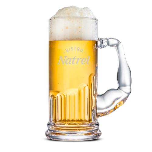 Corporate Gifts - Barware - Beer Steins and Pilsners - Muscle Man Beer Stein - Deep Etch
