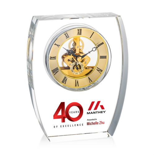 Recognition Awards - Shop by Recipient - Retirement Awards - Barchus VividPrint&trade; Clock - Gold