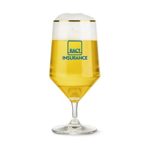 Corporate Gifts - Barware - Beer Steins and Pilsners - Tucson Gold Rim Beer Glass - Imprinted