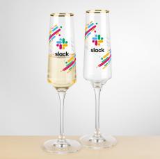 Tucson Gold Rim Flute - VividPrint - Barware