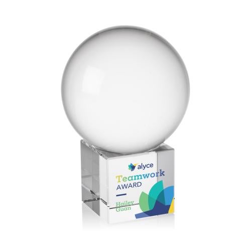 Recognition Awards - Crystal Awards - Crystal Ball VividPrint&trade; Award on Cube