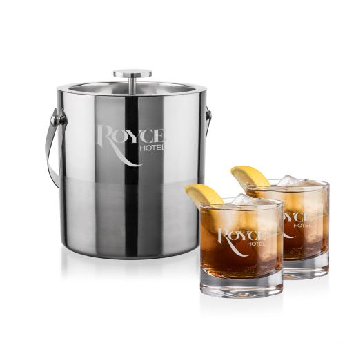 Corporate Gifts - Barware - Barware Gift Sets - Catania Ice Bucket & Wakefield On-the-Rocks Set