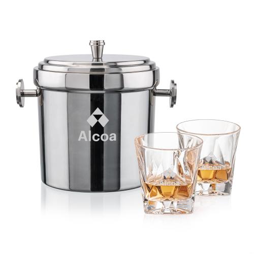 Corporate Gifts - Barware - Barware Gift Sets - Milano Ice Bucket & Oakhaven On-the-Rocks Set