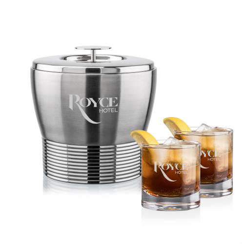 Corporate Gifts - Barware - Glasses Sets - Genoa Ice Bucket & Wakefield On-the-Rocks Set