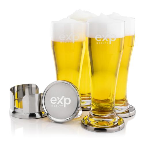 Corporate Gifts - Barware - Glasses Sets - Baldoni Coasters & Muskoka Pilsner Set