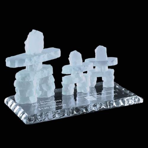 Corporate Gifts - Inukshuks - Family of 3 on Jade