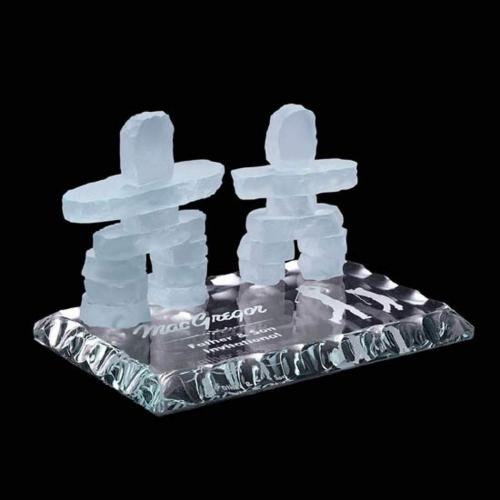 Corporate Gifts - Inukshuks - Mother & Child on Jade