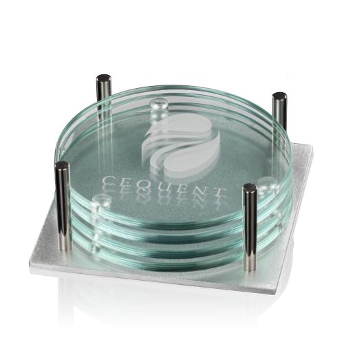 Barnaby Coaster on Aluminum Corporate Gifts - Coasters - Barnaby Coaster on Aluminum