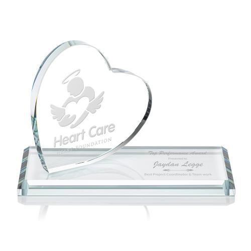 Recognition Awards - Crystal Awards - Northam Heart Award - Deep Etch