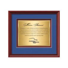 Raven Certificate TexEtch - Mahogany - Framed Awards & Plaques