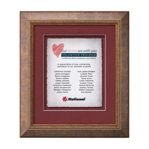 Plaque Awards - Framed Awards & Plaques - Lazio -  Bronze/Copper