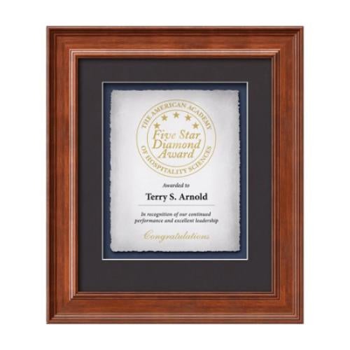 Plaque Awards - Framed Awards & Plaques - Calder -  Light Walnut