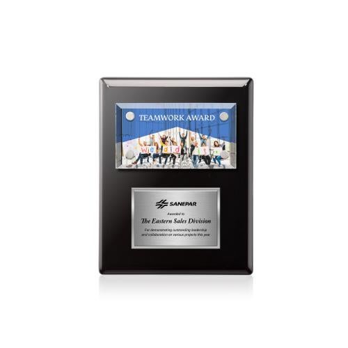 Recognition Awards - Glass Awards - Gossamer VividPrint&trade; Plaque - Black/Silver