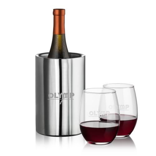 Corporate Gifts - Barware - Barware Gift Sets - Jacobs Wine Cooler & Stanford Stemless Wine