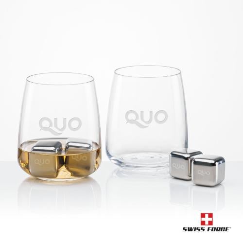Corporate Gifts - Barware - Barware Gift Sets - Swiss Force&reg; S/S Ice Cubes & 2 Dunhill Tasters