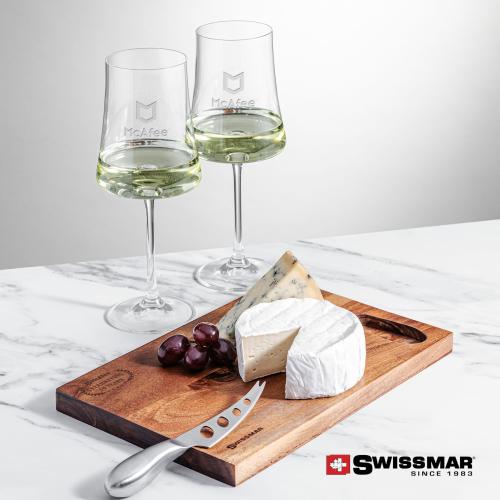 Corporate Gifts - Barware - Barware Gift Sets - Swissmar&reg; Acacia Board &  2 Dakota Wine