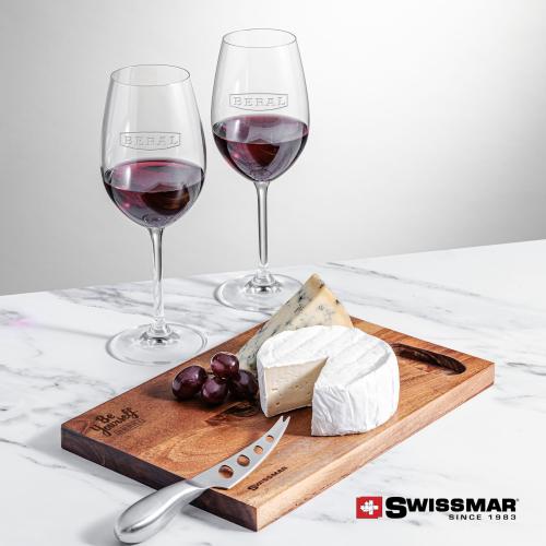 Corporate Gifts - Barware - Barware Gift Sets - Swissmar&reg; Acacia Board &  2 Coleford Wine