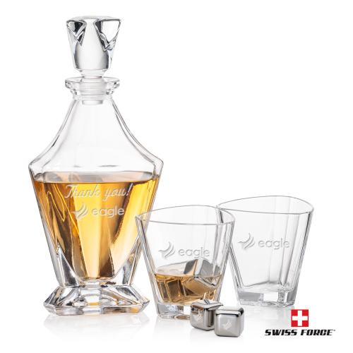 Corporate Gifts - Barware - Glasses Sets - Arellano Decanter Set & Ice Cubes